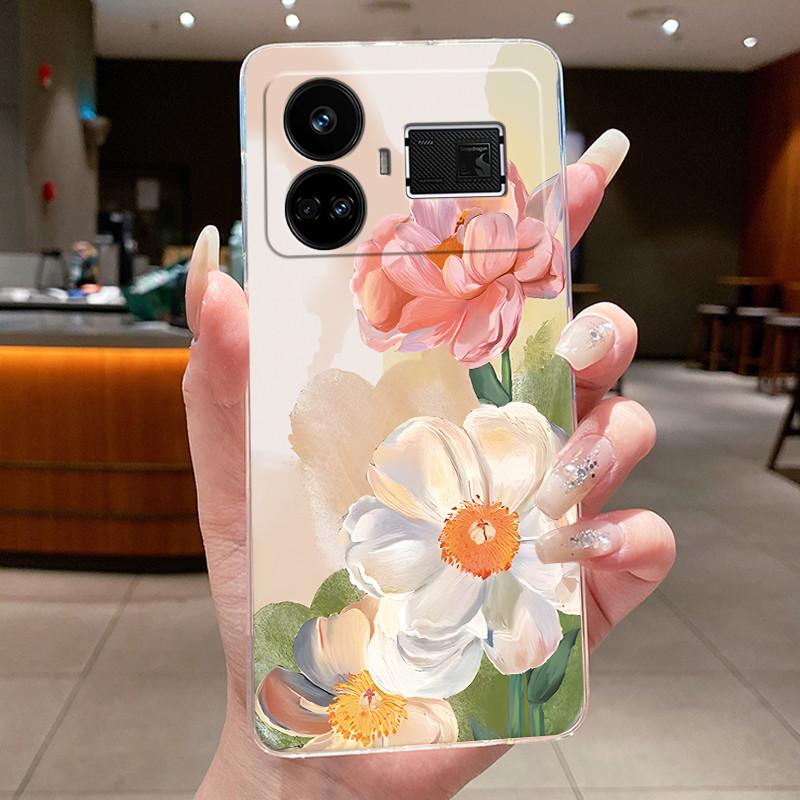 For Realme GT5 GT 5 240w Case Luxury Fashion Butterfly Flowers Clear Soft Silicone TPU Transparent Phone Case Back Cover Capas