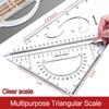 Juego de 2 Piezas Regla Triangular Multifuncional Medición de Ángulos de 30/45 Grados Regla de Triángulo Isósceles Herramienta de Dibujo para Estudiantes de Geometría