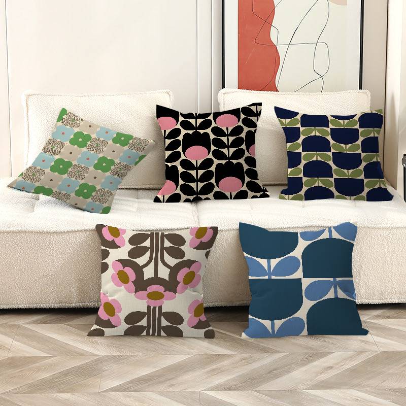 Jmg Clothing Unisex Orla Kiely Leaf Flower Cartoon Pillow Cover Design Cushion Cover Decor Holiday Decorati
