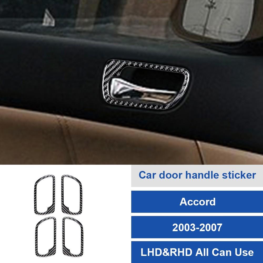 Real Carbon Fiber Steering Wheel Button Trim Fit for Honda Accord 2003-2007 Inner Decal Cover 3D Sticker Auto Accessories