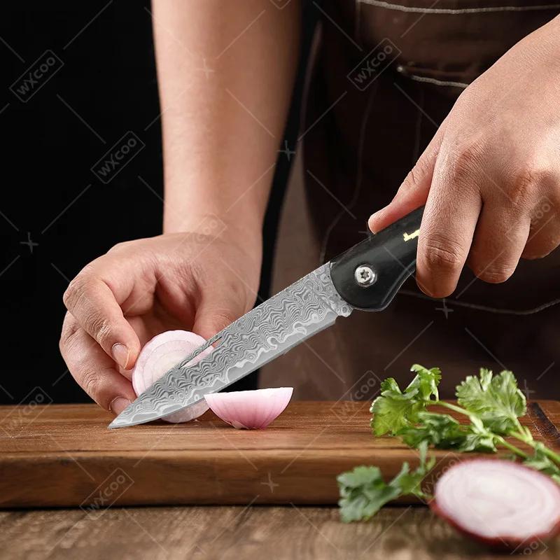 WXCOO Stainless Steel Folding Knife Multipurpose Knife for Cutting Vegetables Fruits Meat Kitchen Perfect for Home Cooking