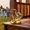 Solar Bewässerungs Elefant Gartenstatue Wasserdichte Harz Außenfigur mit LED-Licht für Terrasse Rasen Balkon Hof Dekoration