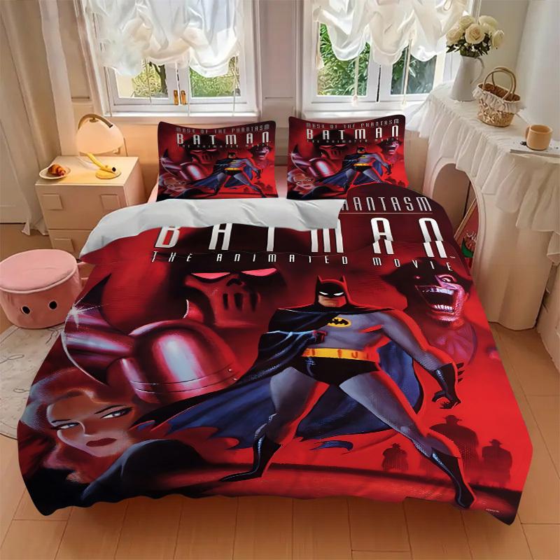 3pcs Batman Duvet Cover Set (1 Duvet Cover + 2 Pillowcases, No Core) - Comfortable, And Breathable Bedroom Decoration Yy251104014