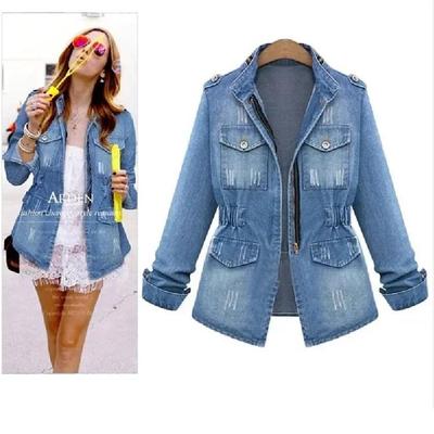 Female Women Ladies Denim Jacket Skinny Denim Jacket Autumn and Winter Clothes