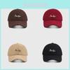 Cotton Baseball Cap With Embroidered Letters And Wide Brim For Sun Protection