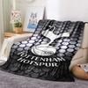 Spurs Logo Print FlAannel Blanket, High Quality Comfortable for All Seasons, Home Decor, Warmth and Comfort