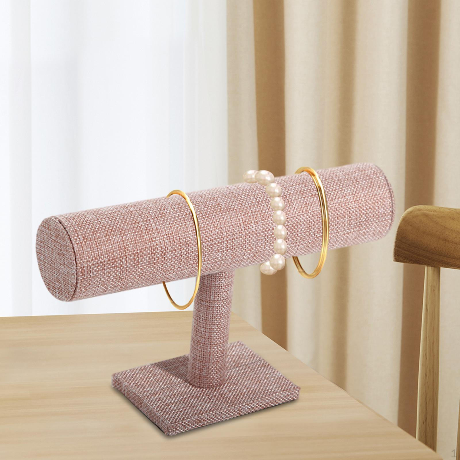 

Браслет-органайзер Стенд T-образный декоративный настольный браслет из мешковины коричневый