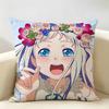 AAnohana Menma Anime Cute Cushion Cover Natural Linen Organic Fabric DoubleSided Printing Room Sofa Decor Pillow Case