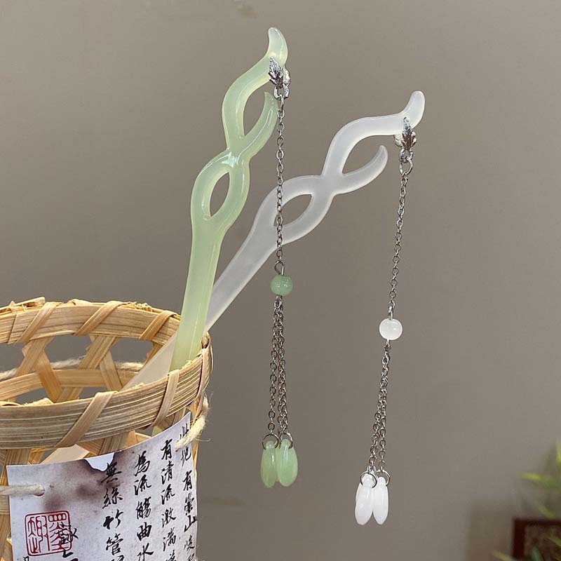 Chinese Style Acetic Acid Tassel Pearl Hair Stick for Women Traditional  Hair Stick Chopstick Chinese Hanfu Hair Accessories