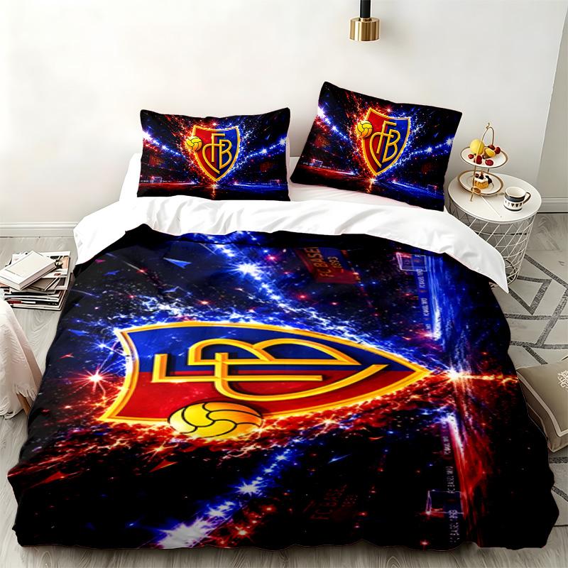 FC Basel 3pc set Perfect for bedroom use Comfortable bedding set includes a duvet cover and two pillowcases Ideal birthday or Christmas gift