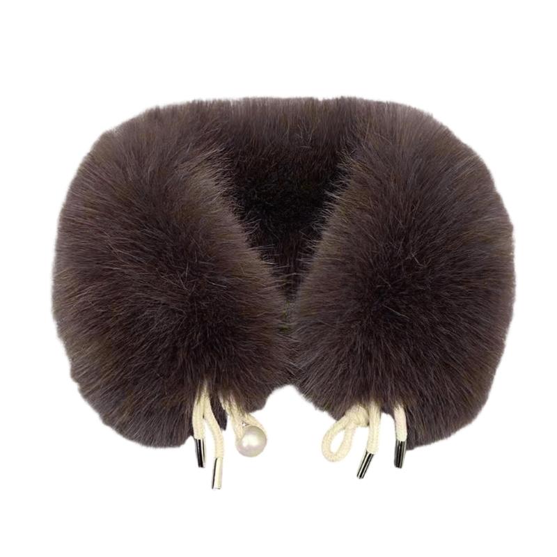 Kragen Plüschkragen Pelziger Schal Warmes Winteraccessoire Weiches Polyester Für den Täglichen Gebrauch Nackenwärmer