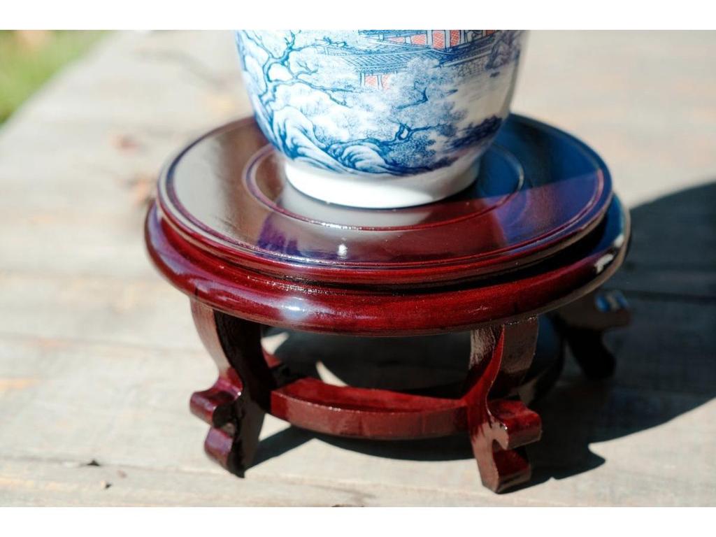 Okrągła Podstawa z Litego Drewna na Wysokich Nóżkach do Doniczek, Waz, Akwariów, Garnków na Wino i Wystroju Wnętrz.