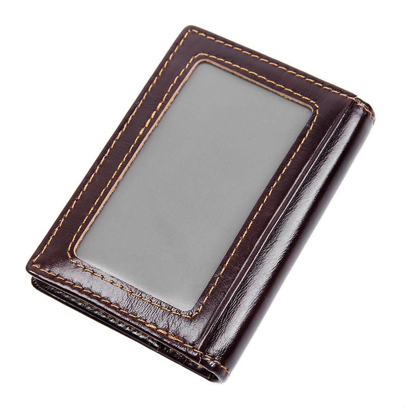 Jiameida Vintage Leather RFID Anti-Theft Unisex Coin & Card Wallet
