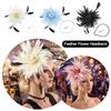 Dual-purpose Feather Headdress Colorful Lady Fascinators Retro Flower Headpieces  Wedding