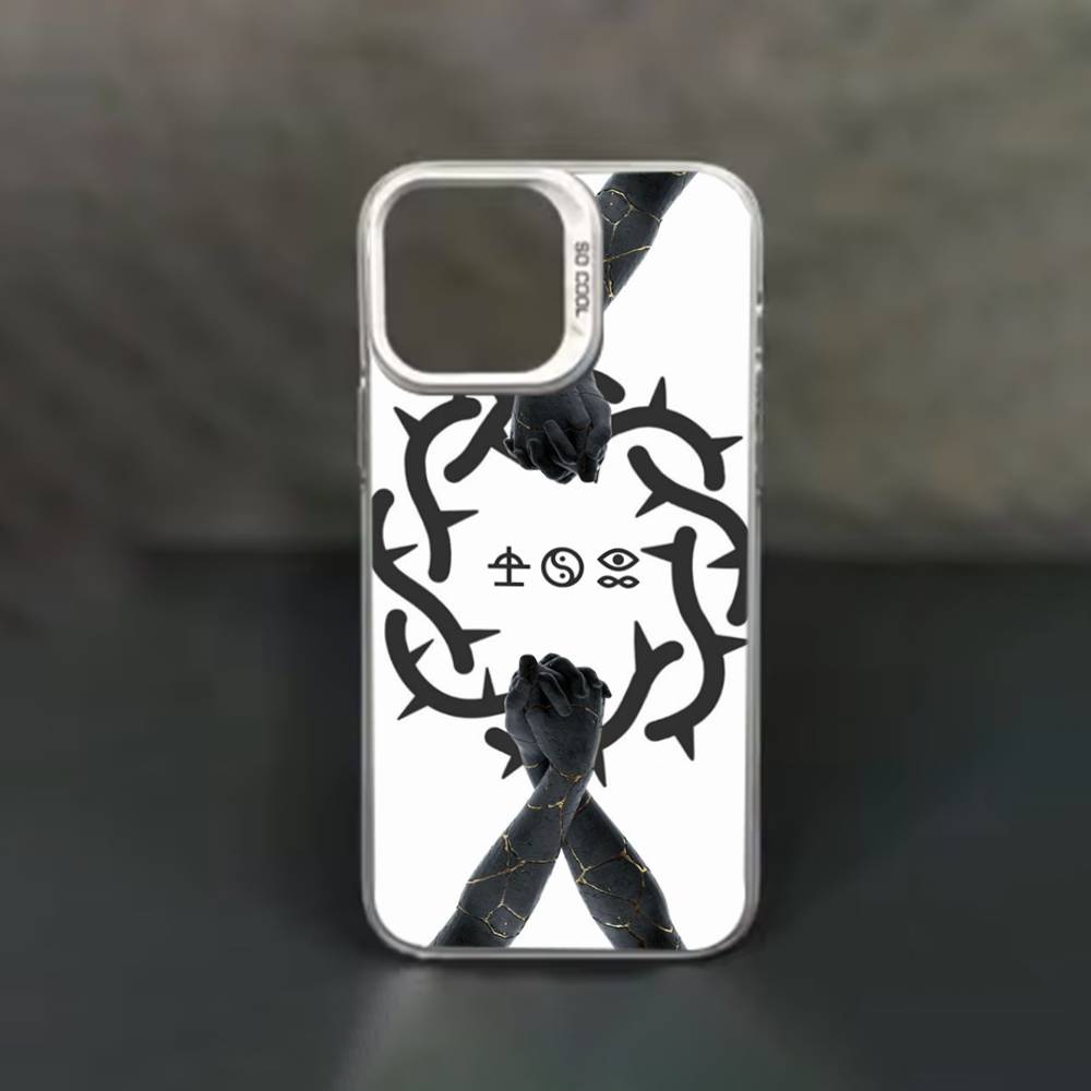 Band O-Omems Phone Case For iPhone 17,16,15,14,13,12,11,Pro,Max,Plus,Mini,X,XS,XR,8,S,SE Soft Black Case
