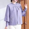 Women's Neo-Chinese Style Two-Piece Knit Embroidered Set for Mature Women