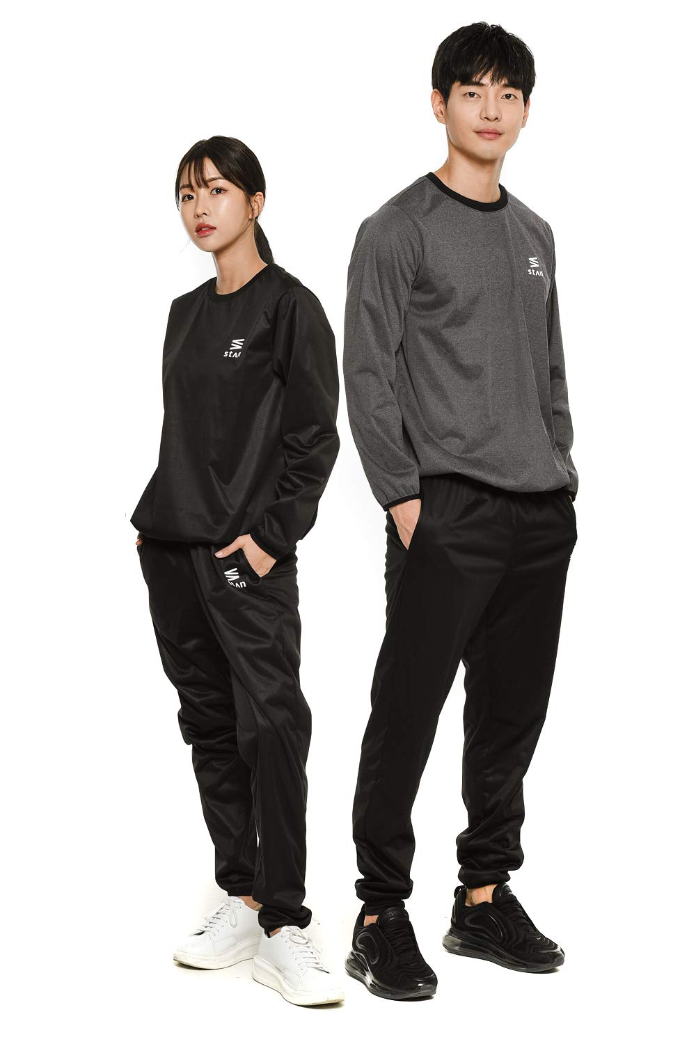 

Костюм для сауны StAn для мужчин и разработанный как спортивный унисекс ветрозащитный комплект из верха и низа, для женщин, для тренировок, моющийся, стильный, (Черный, Л) [Круглый вырез] чёрный