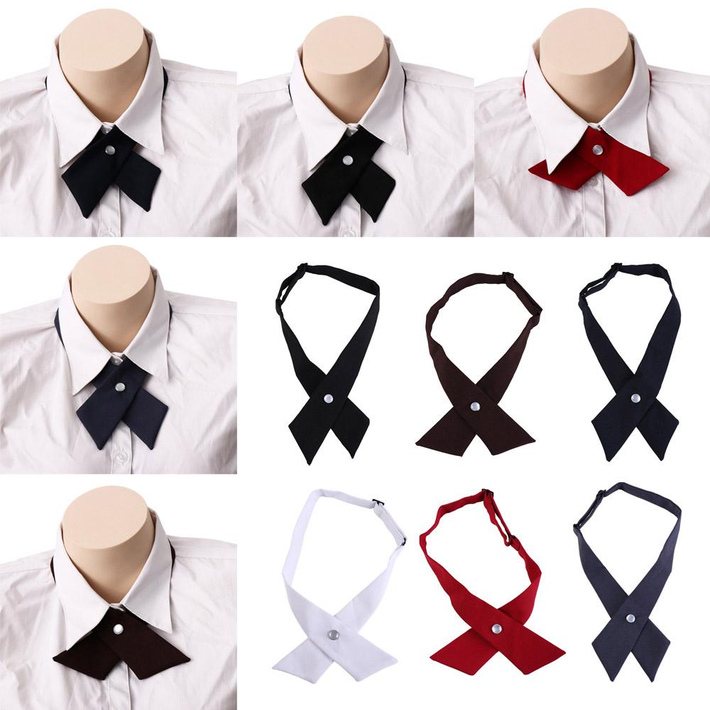 Tie Solid Color Uniform Shirt Accessory JK uniform Tie Cravat Cross Bow Tie Neck Ties JK Bow Tie