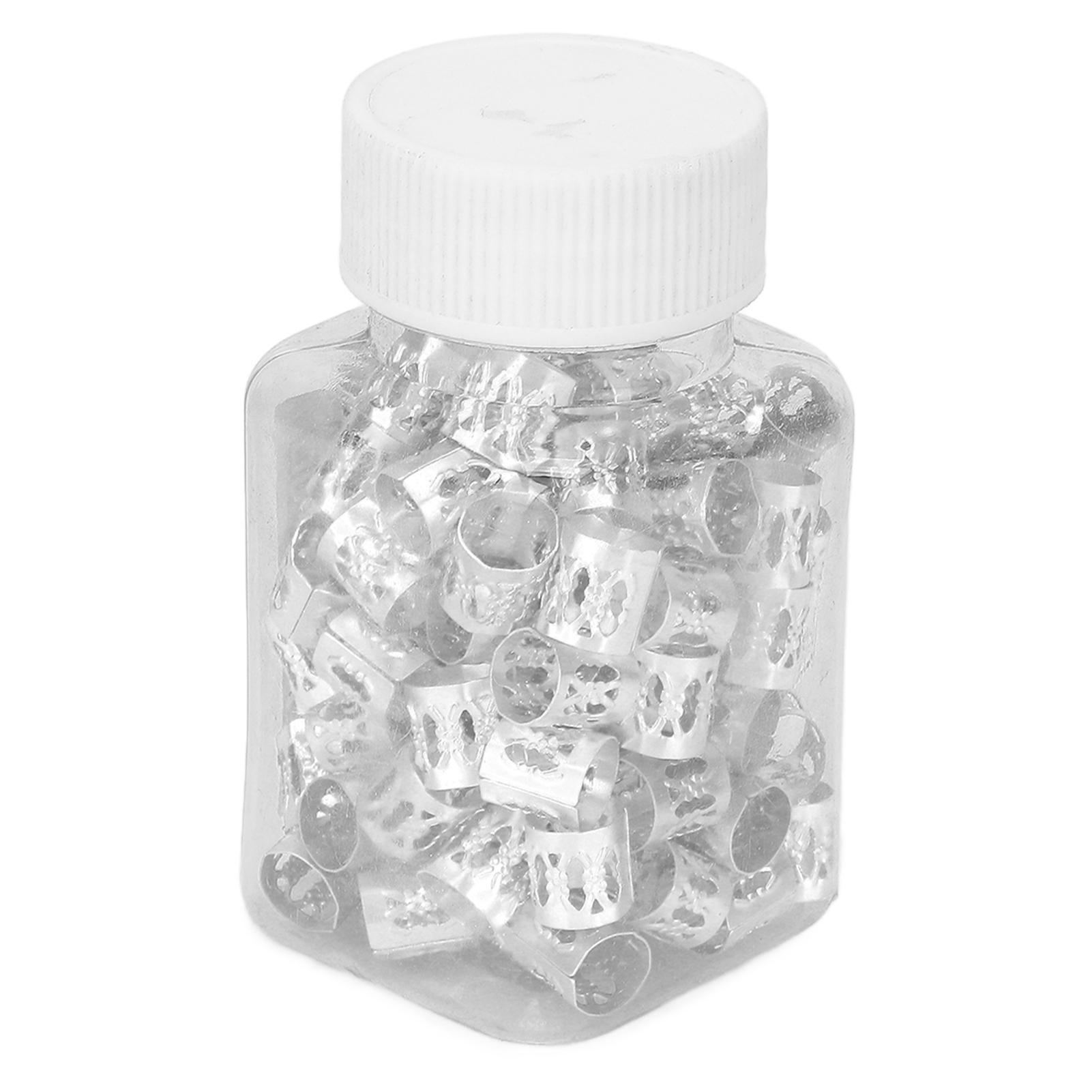 

100Pcs Hair Dreadlocks Beads Fashion Trend Hollow Resist Oxidation Sufficient Quantity Hair серебряный