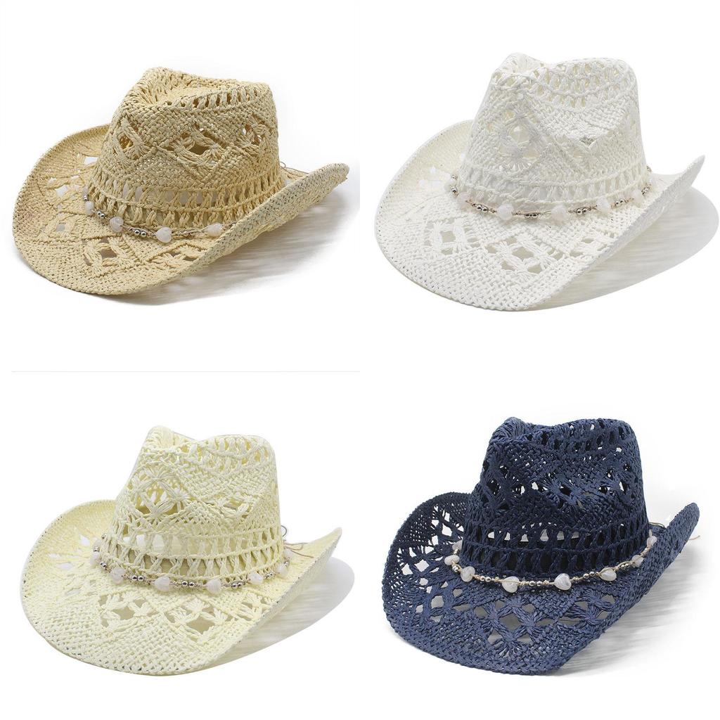 Sun Protection Paper Grass Hat With Large Brim For Summer Beach Vacation