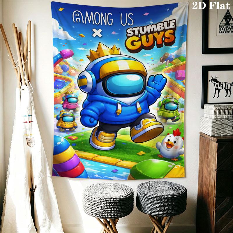 Stumble Guys Frenzy Wall Hanging Printed Fabric Blanket Decorative Tapestries for Bedroom Living Room Home Decor