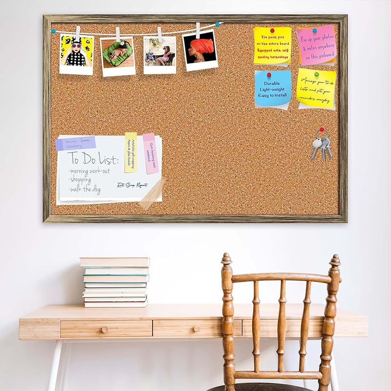 

ArtzFolio Cork Board | Bulletin Board Notice Pin Board | Vision Soft Board Combo with Thumb Push Pins & Sticky Notes | A 1.51