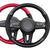 Sports Popular 4-Spoke 38cm Anti-Slip Suede Universal Car Steering Wheel Cover Hand Sewn Needle Thread Protector Fiber Leather