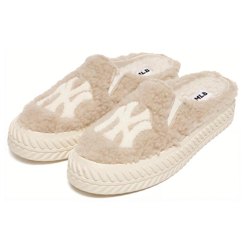 MLB Playball Mule Low-Top Skateboard Shoes Unisex Beige Sneakers 3AMUUD216-50SAS