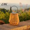 Rattan Woven Solar Lamp Lantern, Outdoor Faux Light, Rustic Waterproof Decorative Light Powered Hanging Lantern for Garden Balcony Patio Porch
