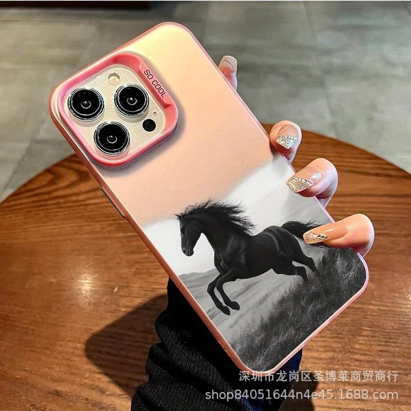 Personalized steed for Apple 15 colored silver iPhone14promax creative 13/11 matte 16 protective case 17