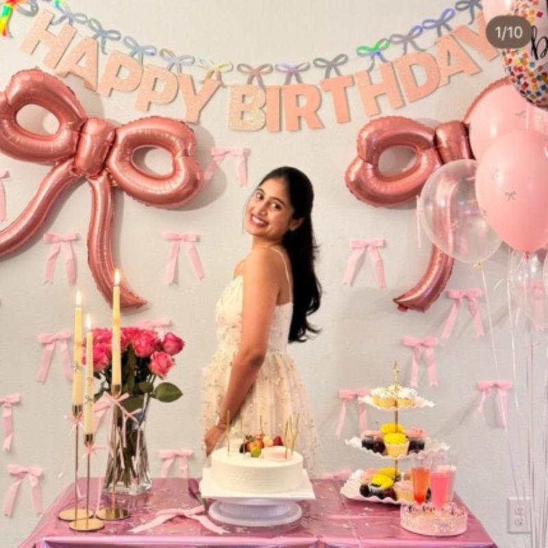 4PC Colorful Cut-Out Bows Balloons Large Pink Bow Party Decorations for Baby Shower Bridal Engagement Wedding Decorat Balloons