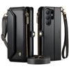 CaseMe Crossbody Wallet Case For Samsung Galaxy S26/S26+/S26 Ultra Zipper Wrise Multi-functional Flip PU Leather Card Holder Cover Protectives Skins