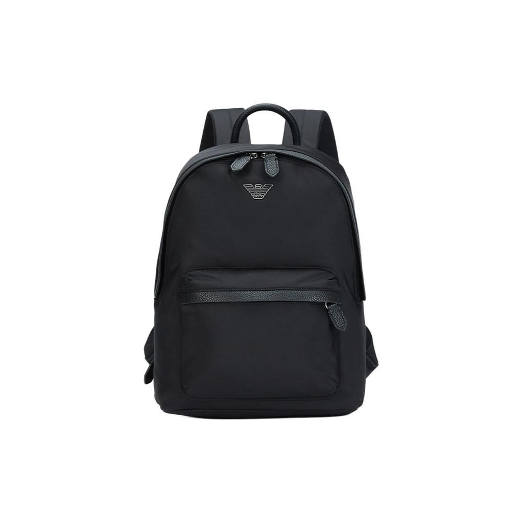 Emporio Armani Travel Essentials 32 Solid Color Logo Embroidered Zipper Closure Fabric Backpack Women backpack Black Y3L111-YWS1E-80001