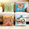 Cute Capybara Household Various Sizes Square Pillow Case For Car Home Bedchamber Decor