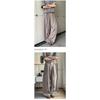 Men Double Belt Pleated Straight Micro Flared Loose Casual Dress Pants