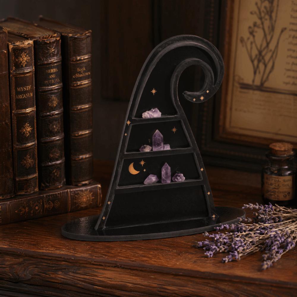 Gothic Stone Shelf Display PVC Crystal Holder Organizer Desk Display Shelf For Bedroom