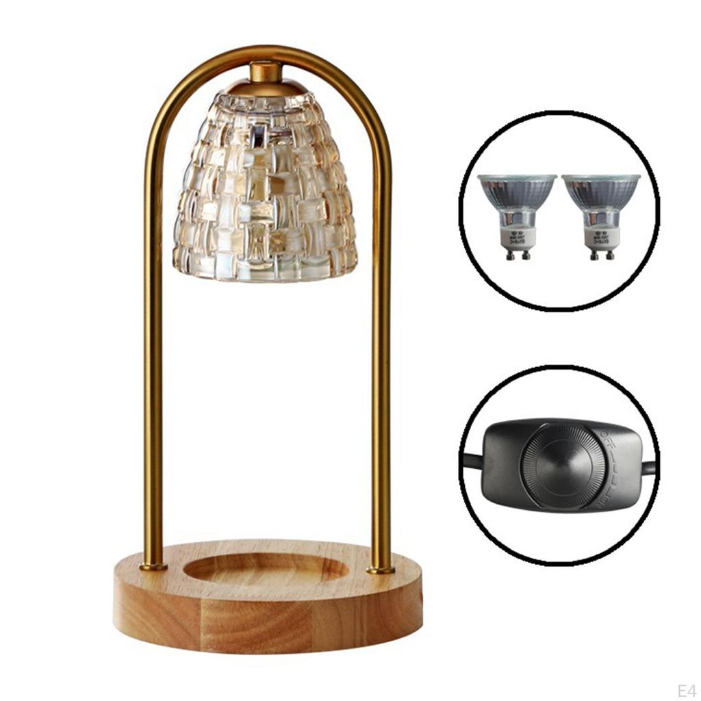 Electric Candle Warmer Lamp, Wax Melting Lamp with Wooden Base table Decor Nightlight EU