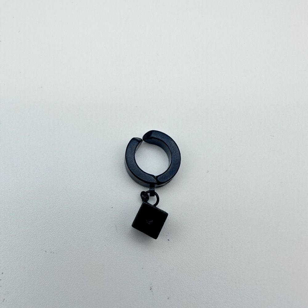 Ring Titanium Steel Earrings Hook Piercing Round Hoop Earrings Fashion Ear Clip for Men  Party