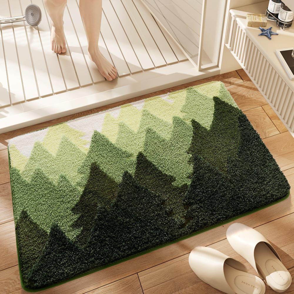 Cartoon Bathroom Toilet Faux Cashmere Floor Mat - Dirt-Resistant & Easy To Clean