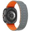 For Samsung Galaxy Watch Ultra 47mm Band Strong Magnetic Silicone Dual Color Watch Strap