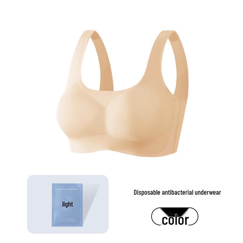 221 Portable Disposable Antibacterial Women's Underwear and Seamless Bra Set - Breathable & Wash-Free for Daily Travel.