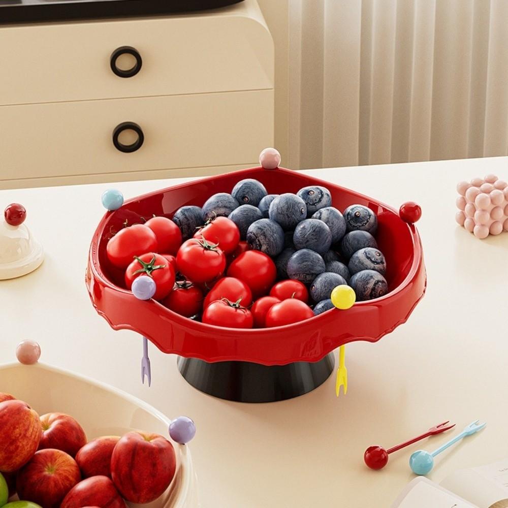 Draining Fruit Water-Filtering Bowl 360° Rotating Snack Storage Plate  Tea Table