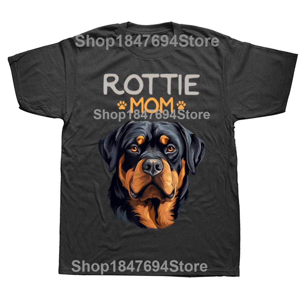 Rottweiler Mom Novelty Rottie Dog T Shirt Oversize Printed Casual Tee shirt Casual Short Sleeve Vintage Couples TShirt