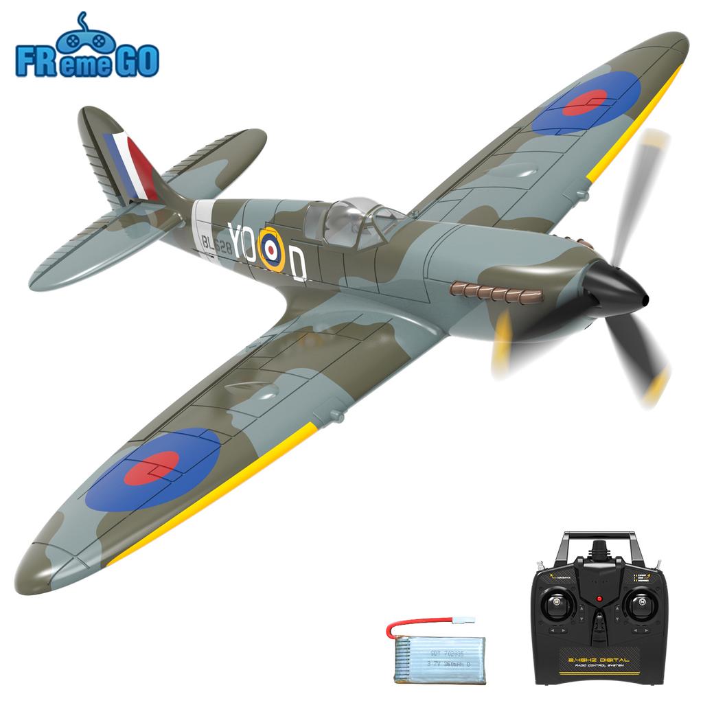 Volantex New Spitfire RC Plane EPP 400mm Wingspan RC Fighter One Key Aerobatic 2.4G 4CH RTF RC Plane