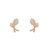 1 Pair Women Earrings Tulip Design High-end Shiny Rhinestone Geometric Electroplating Daily Wear Bright Luster Imitation Pearl F