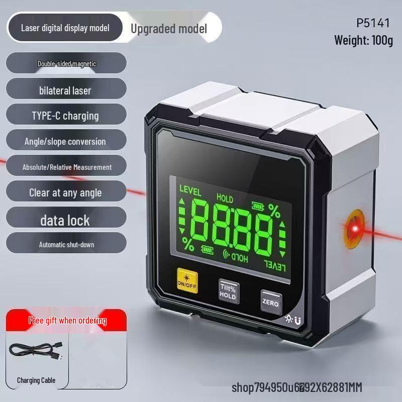 High-Precision Digital Inclinometer with Magnetic Electronic Angle Ruler for Industrial Slope Measurement
