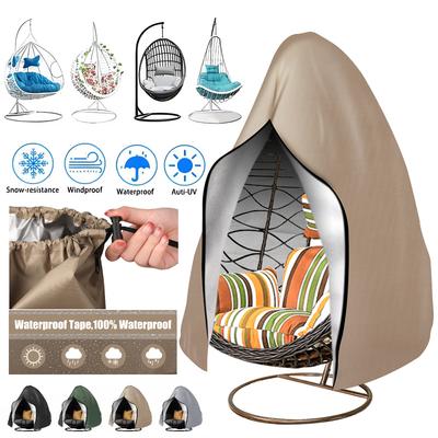 Waterproof Patio Hanging Egg Chair Cover Windproof Swing Egg Chair Cover Egg Chair Slipcover With Zipper and Adjustable Hem Cord