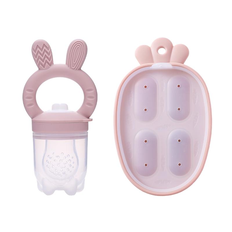Bunny Animal Design Fruit Feeder Set Breast Milk Freezer Tray Food Soup Silicone Freezer Tray Bpa Free Silicone Popsicle Mold
