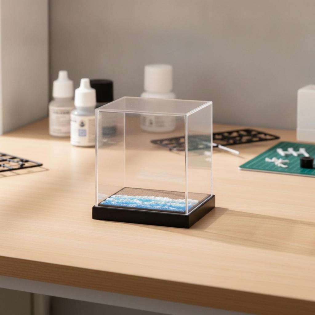 Acrylic Display Case with Dust Cover Dustproof Miniature Clear