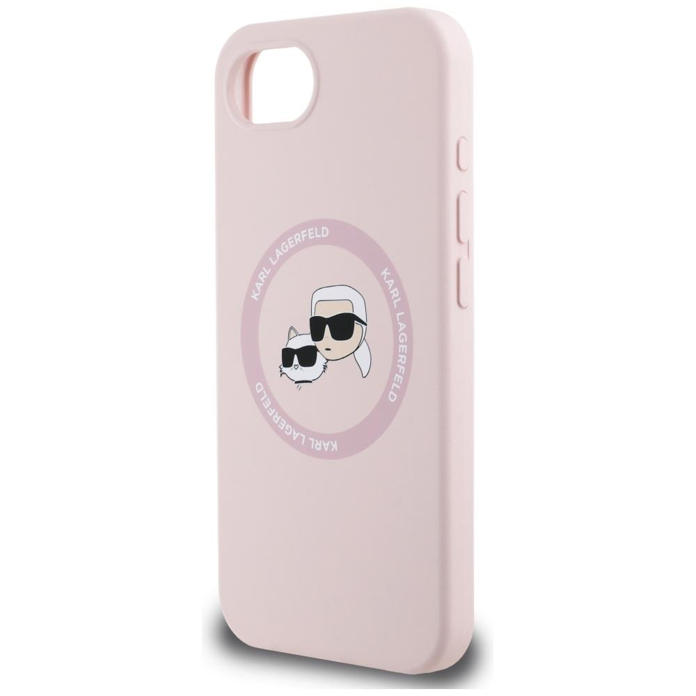 Etui Karl Lagerfeld Silicone             Karl&Choupette Heads Magsafe Do Iphone 16E Różowy